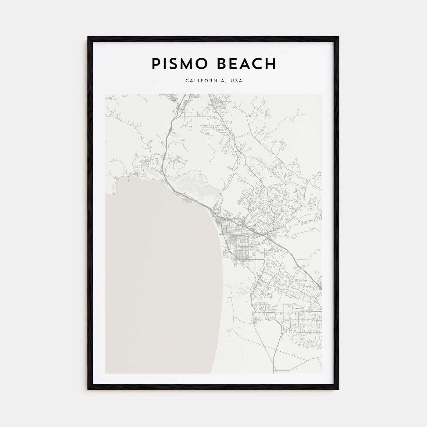 Pismo Beach Map Portrait Poster