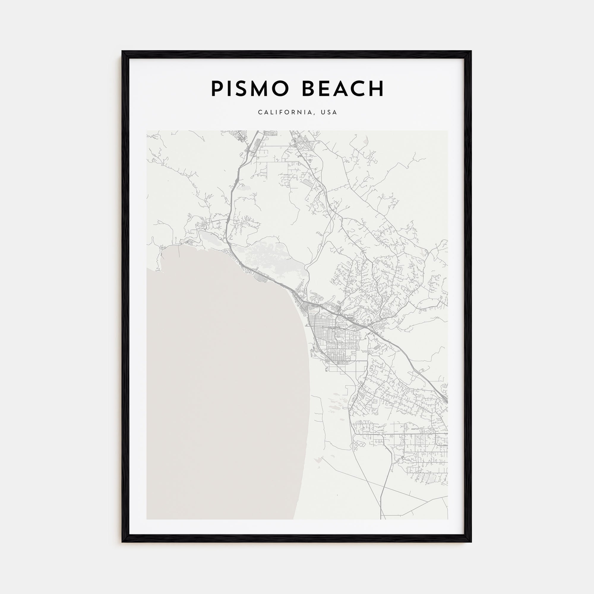 Pismo Beach Map Portrait Poster