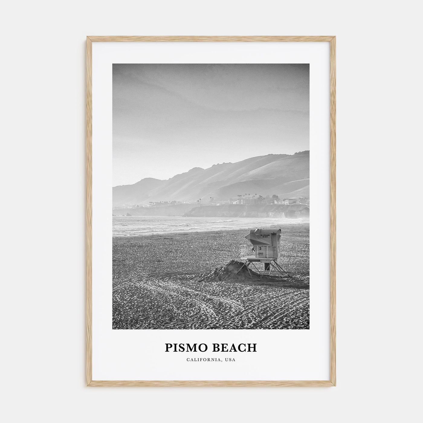 Pismo Beach Portrait B&W Poster