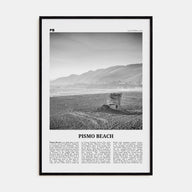 Pismo Beach Travel B&W Poster