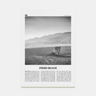 Pismo Beach Travel B&W Poster