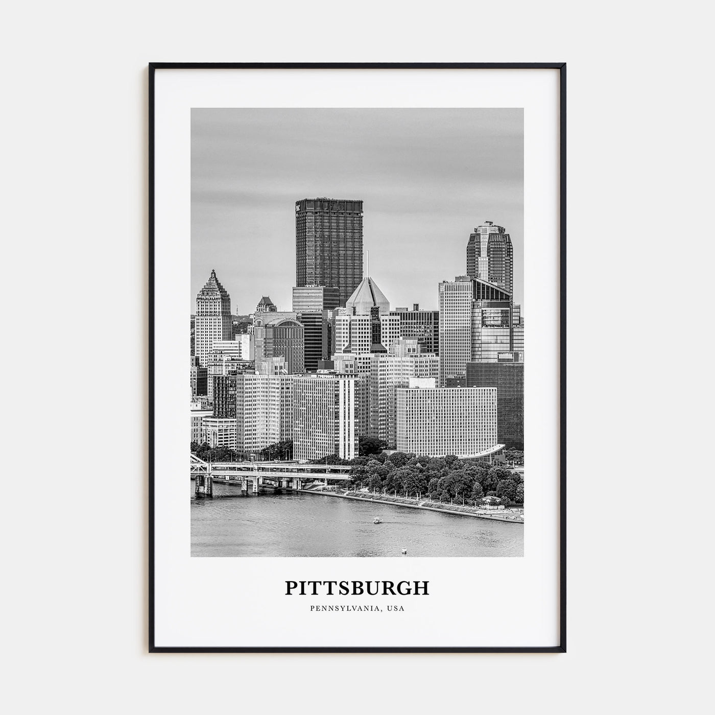 Pittsburgh Portrait B&W No 2 Poster