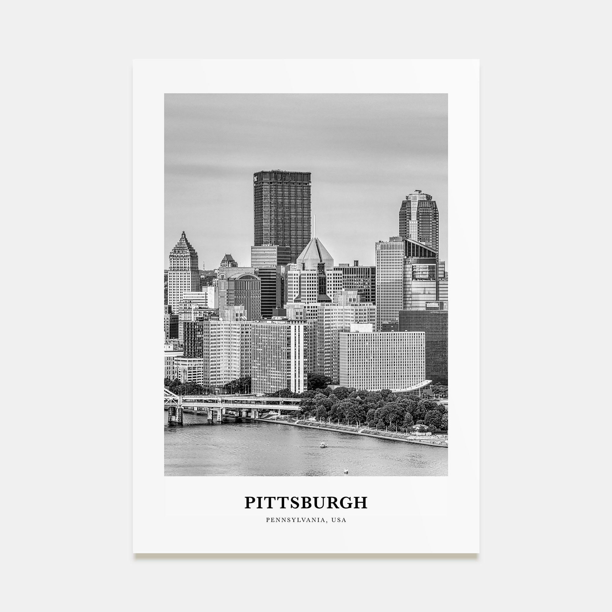 Pittsburgh Portrait B&W No 2 Poster