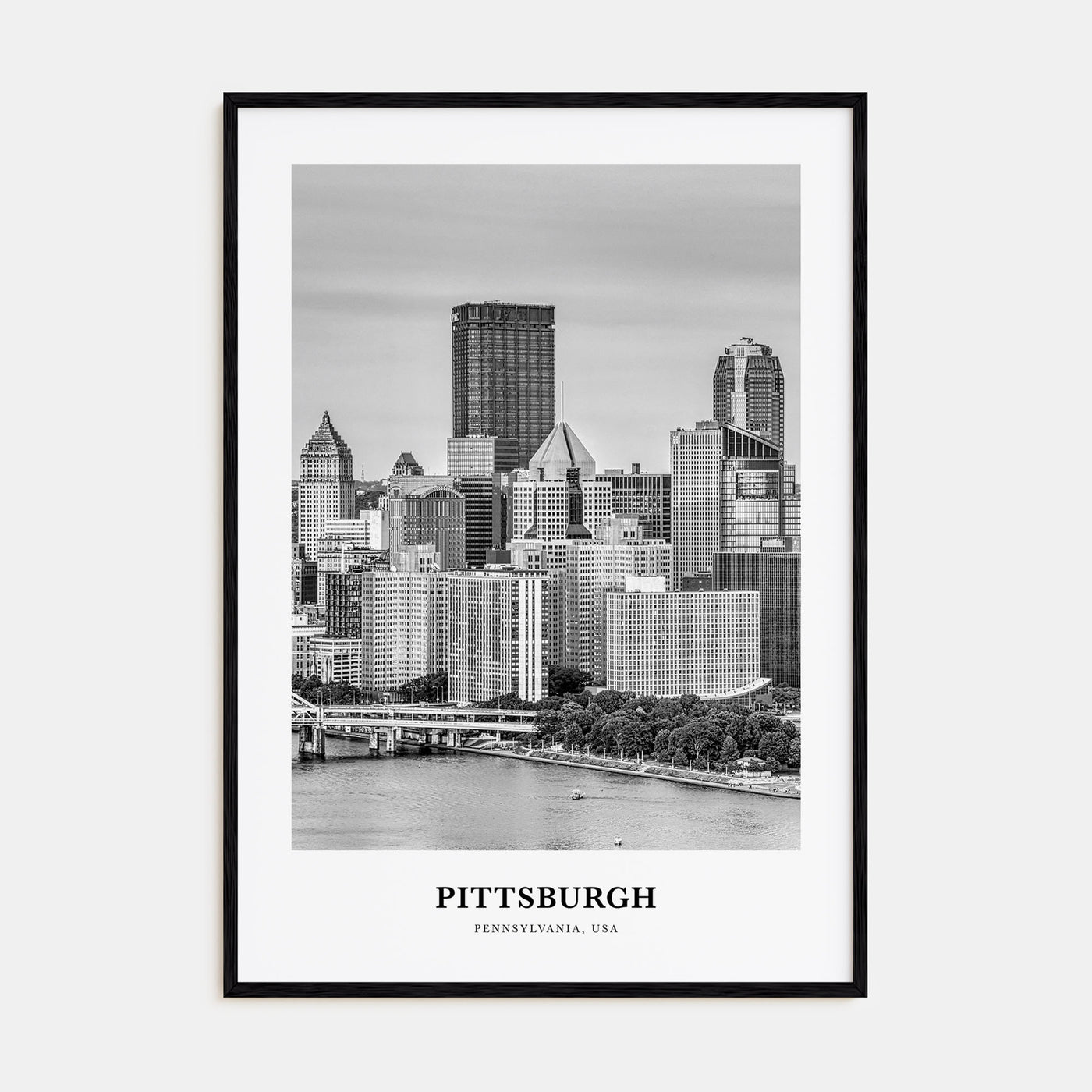 Pittsburgh Portrait B&W No 2 Poster