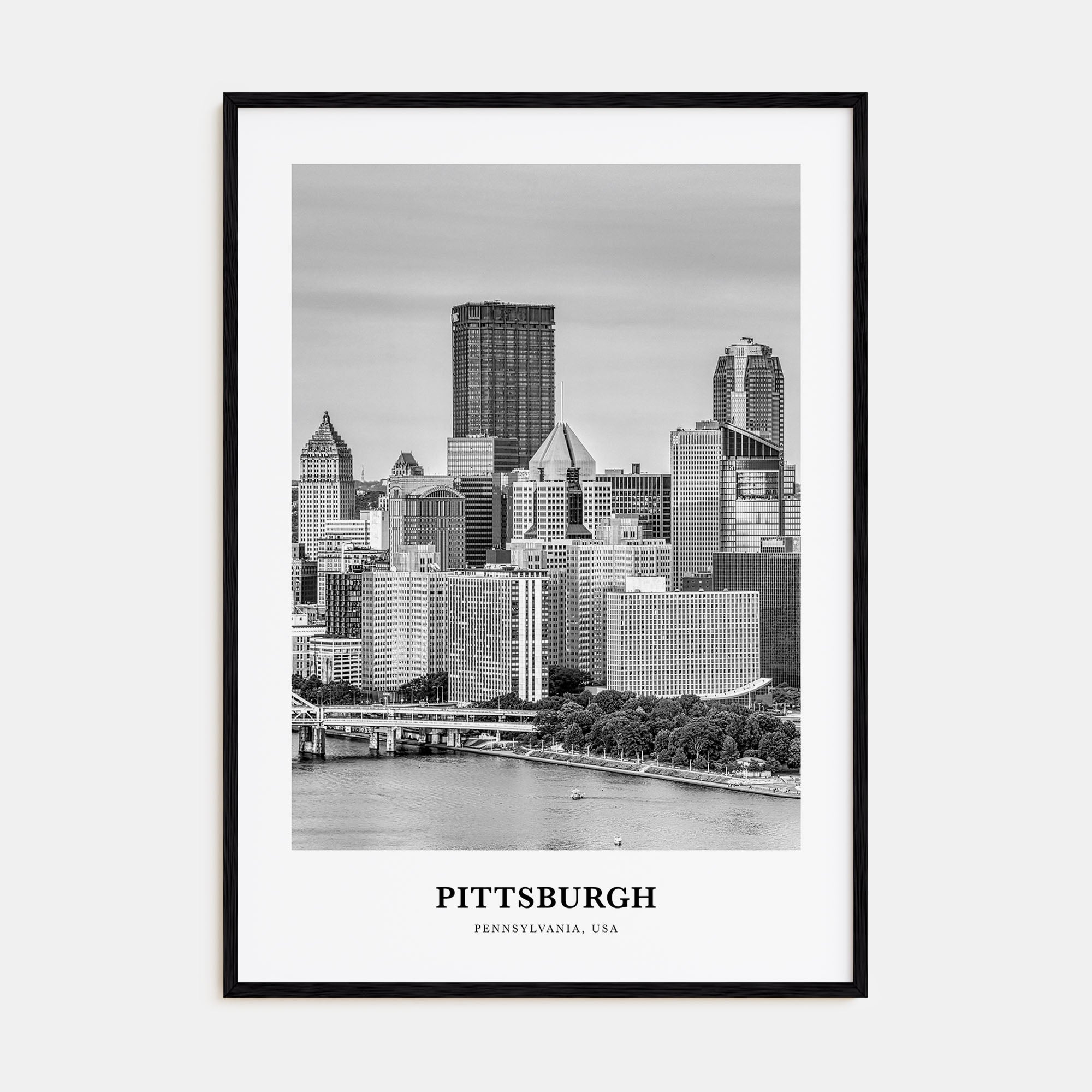 Pittsburgh Portrait B&W No 2 Poster