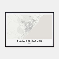 Playa del Carmen Map Landscape Poster