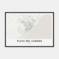 Playa del Carmen Map Landscape Poster