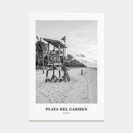 Playa del Carmen Portrait B&W Poster
