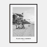 Playa del Carmen Portrait B&W Poster