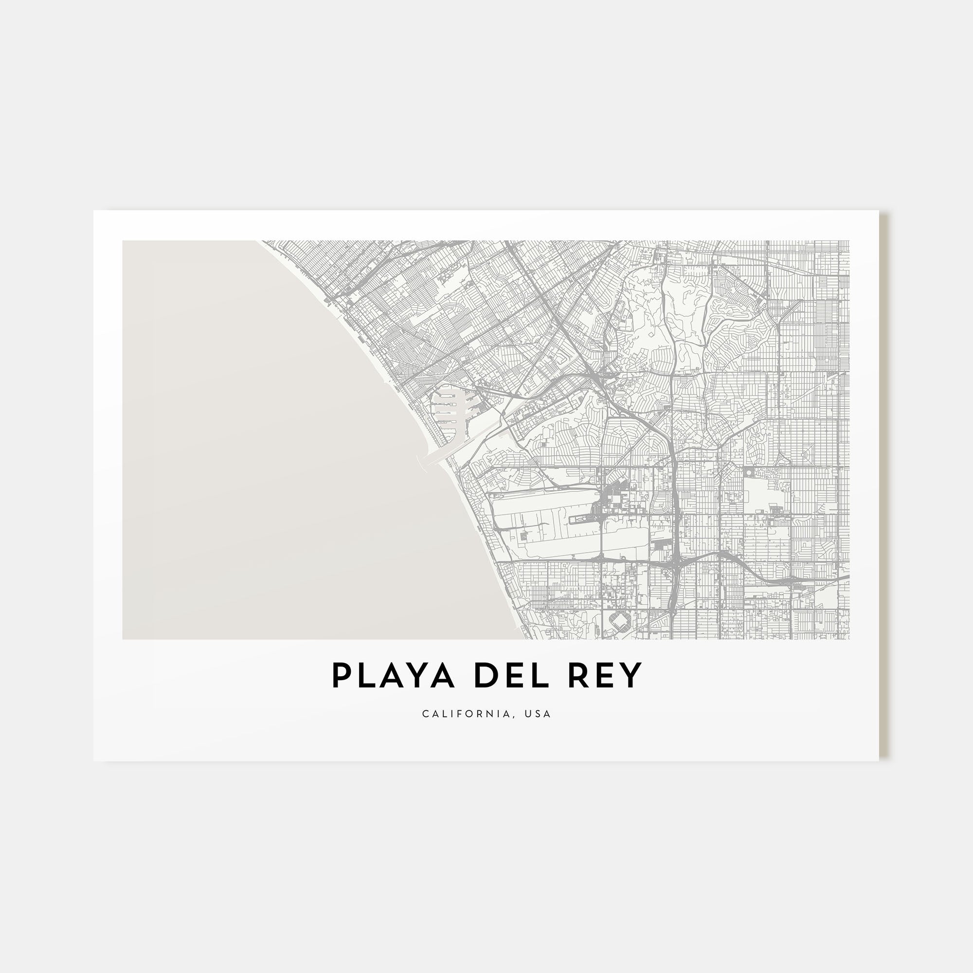 Playa Del Rey Map Landscape Poster