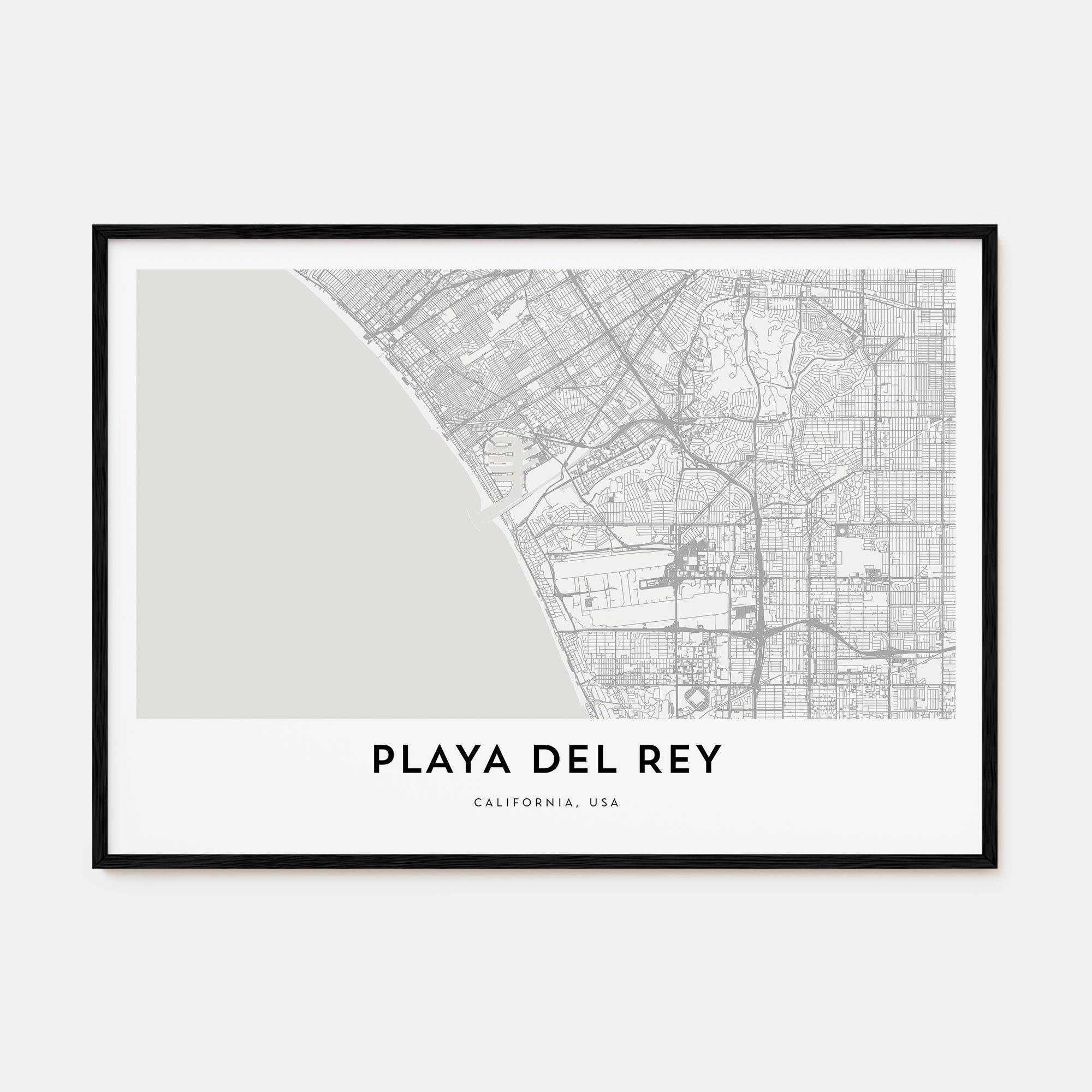 Playa Del Rey Map Landscape Poster
