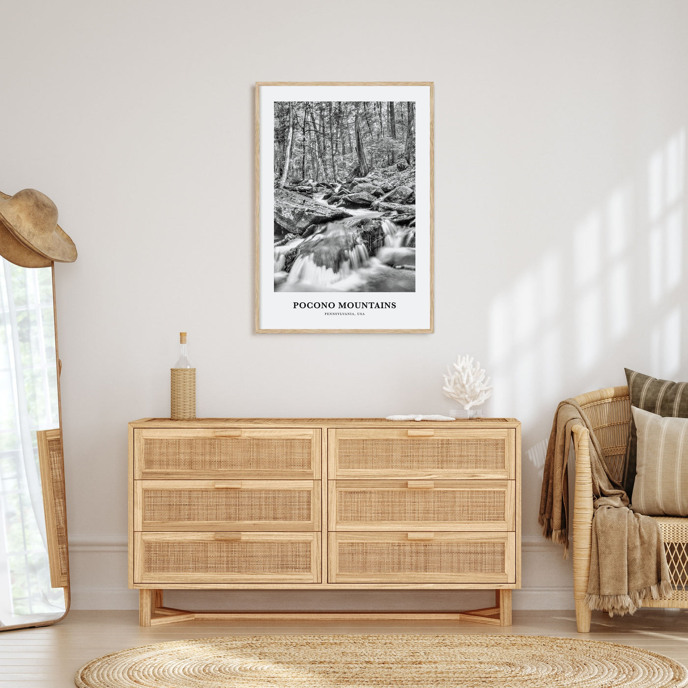 Pocono Mountains Portrait B&W Poster