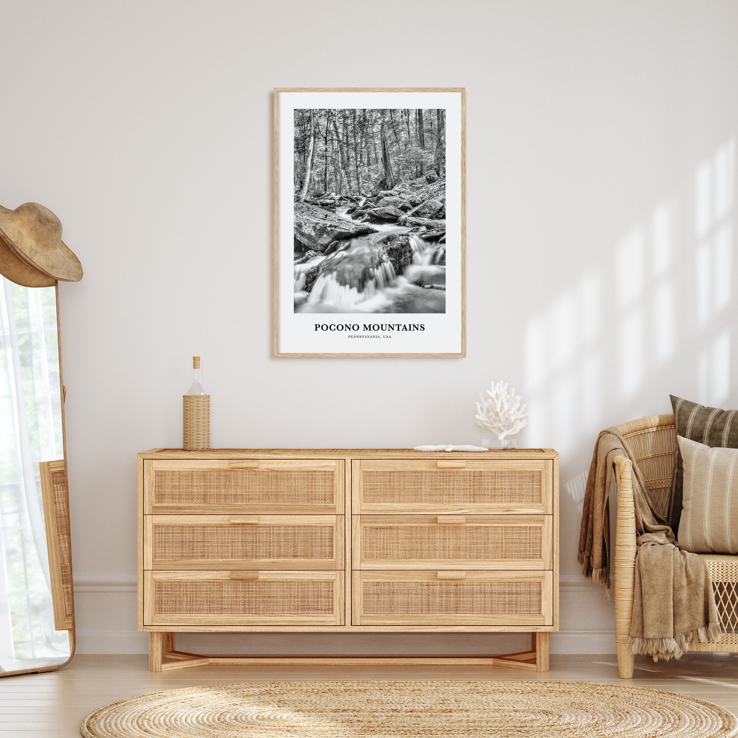 Pocono Mountains Portrait B&W Poster