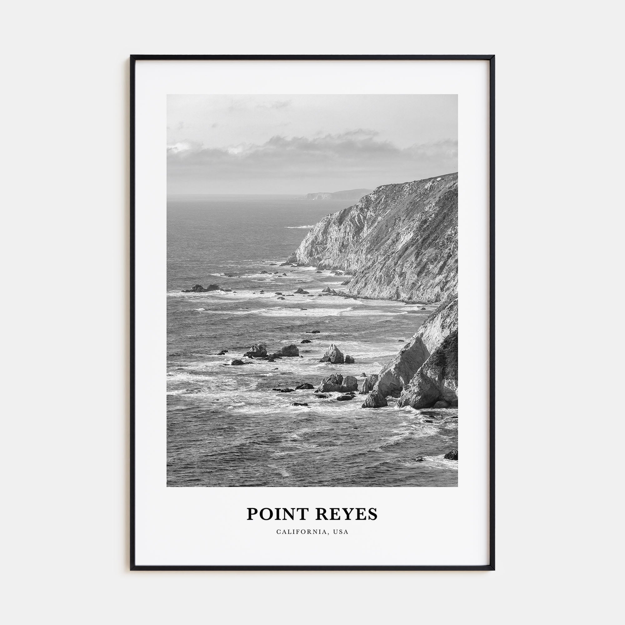 Point Reyes Portrait B&W Poster
