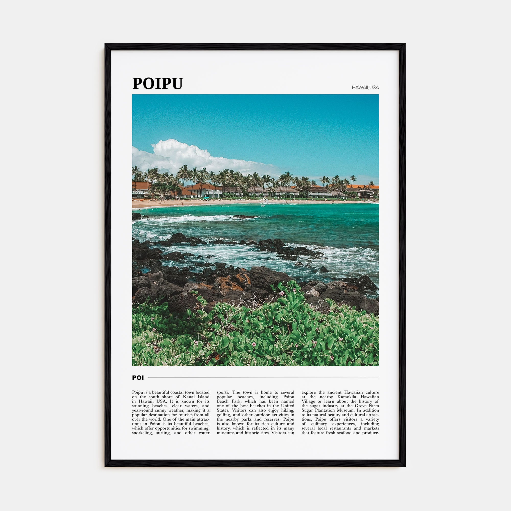 Poipu Travel Color Poster