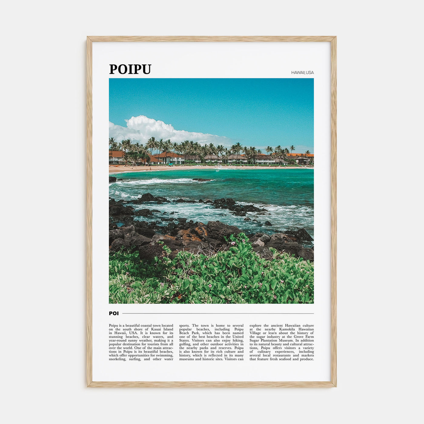 Poipu Travel Color Poster