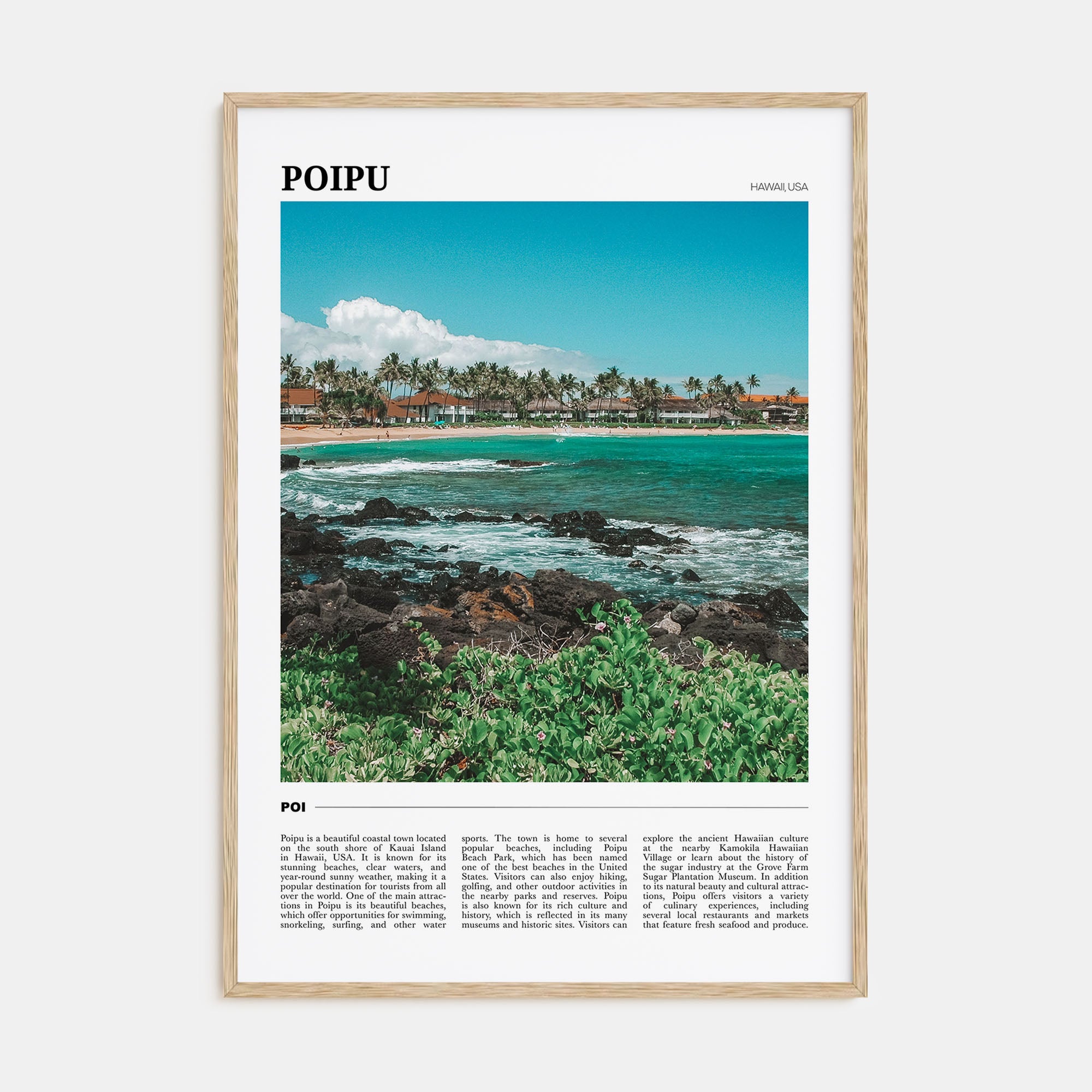 Poipu Travel Color Poster
