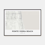 Ponte Vedra Beach Map Landscape Poster