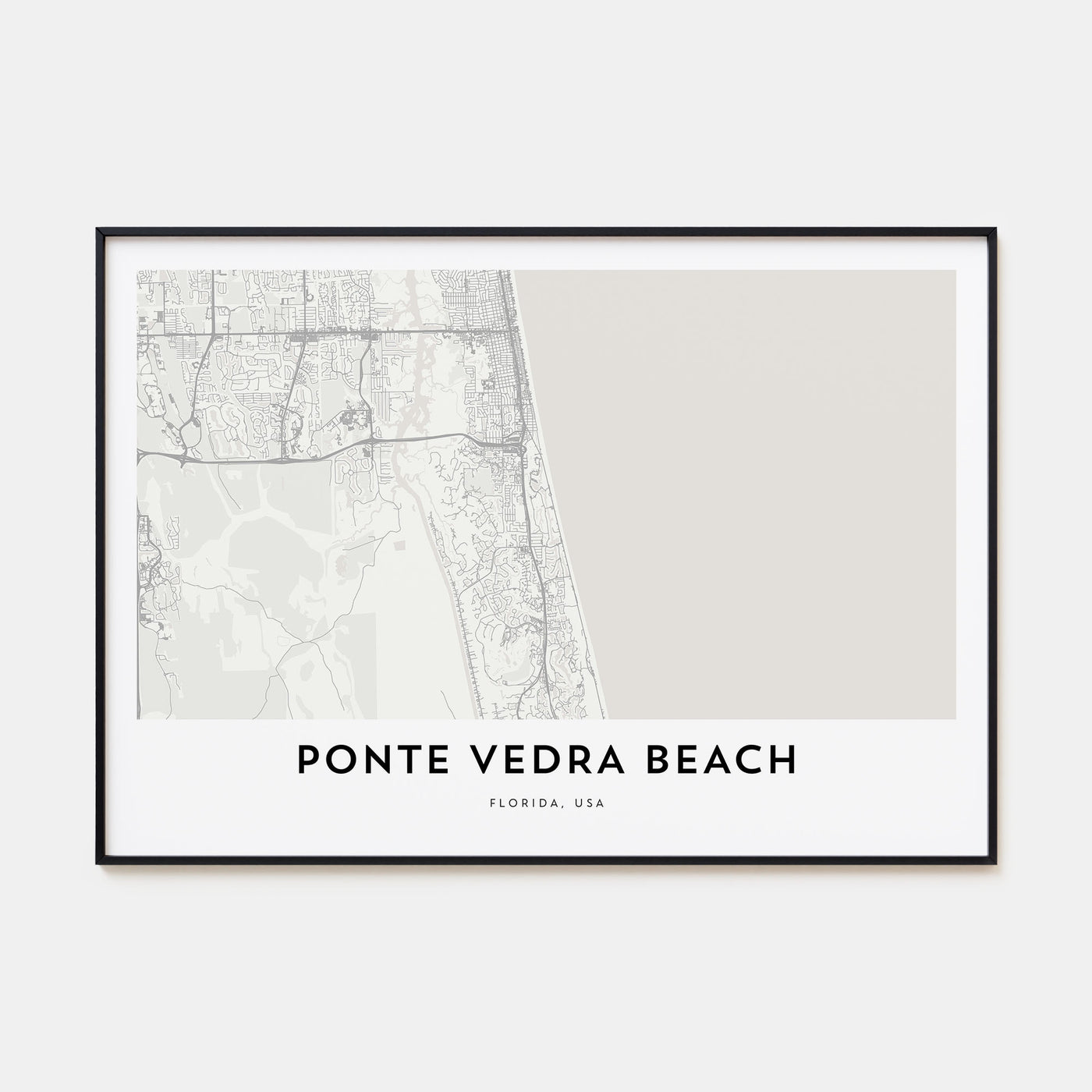 Ponte Vedra Beach Map Landscape Poster