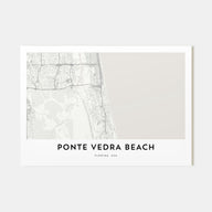 Ponte Vedra Beach Map Landscape Poster