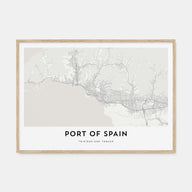 Port of Spain Map Landscape Poster