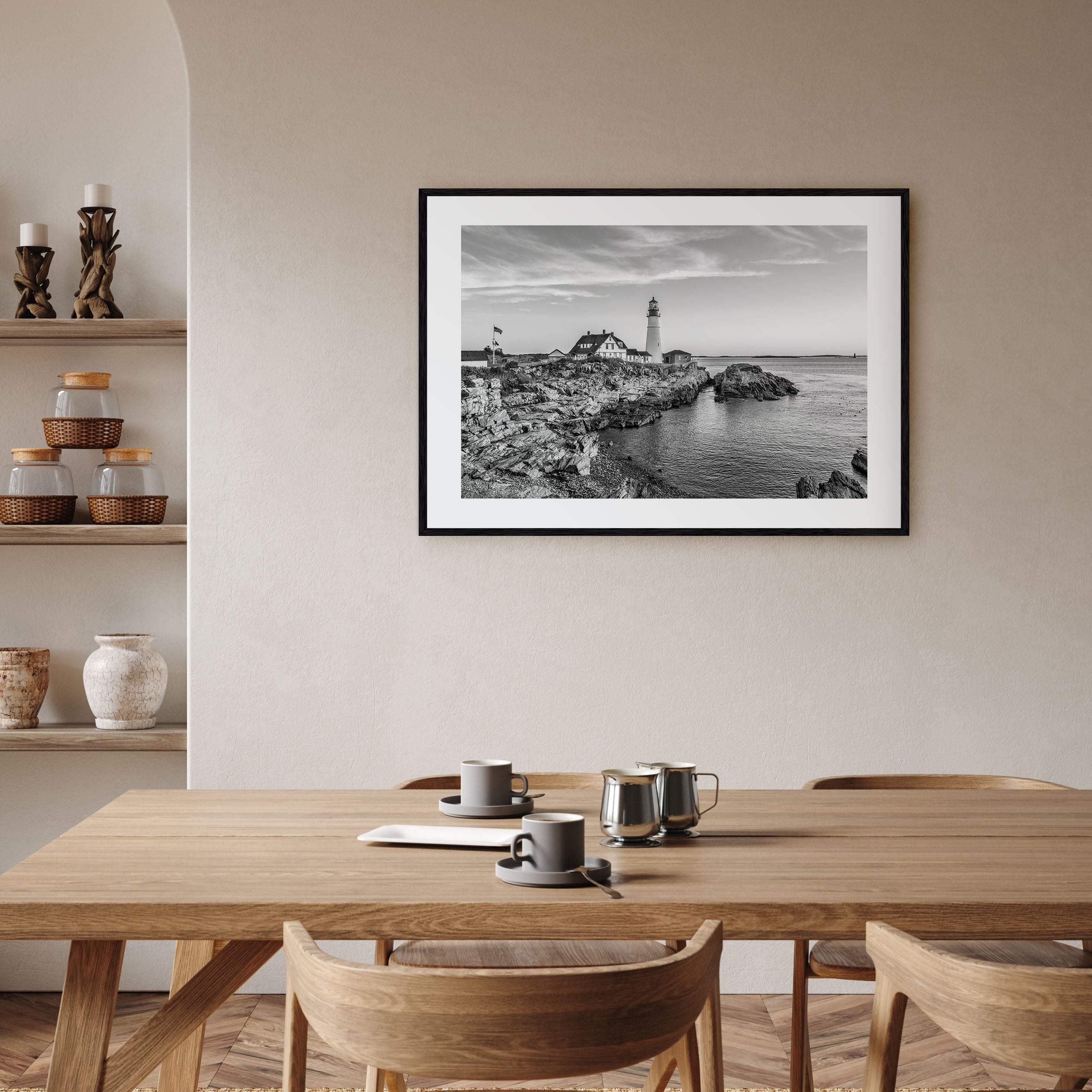 Portland, Maine Landscape B&W Poster