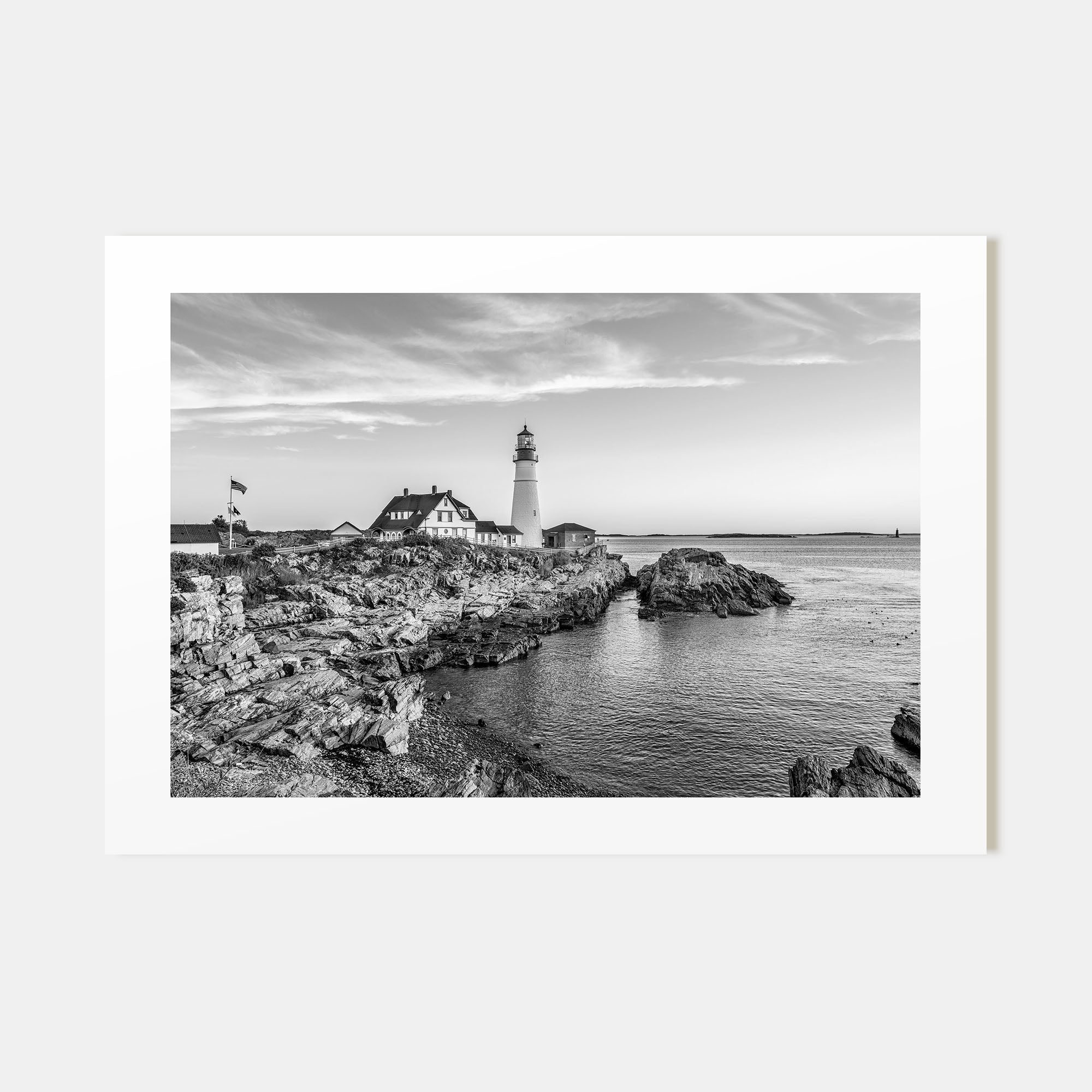 Portland, Maine Landscape B&W Poster