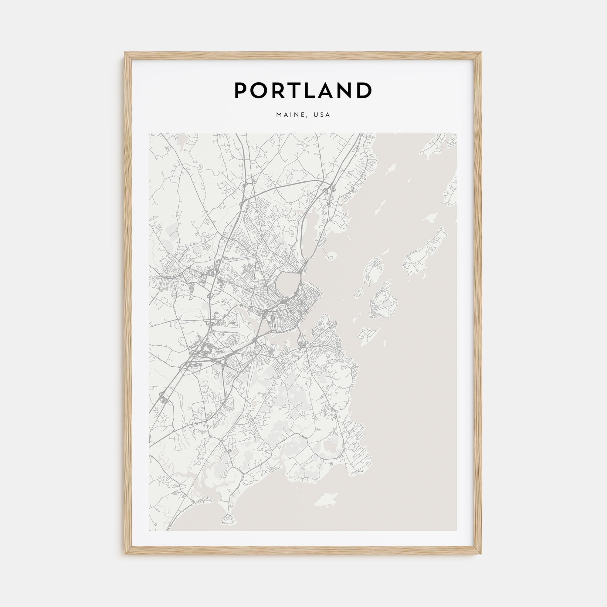 Portland, Maine Map Portrait Poster
