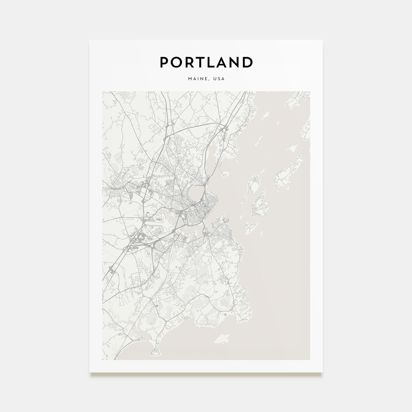 Portland, Maine Map Portrait Poster