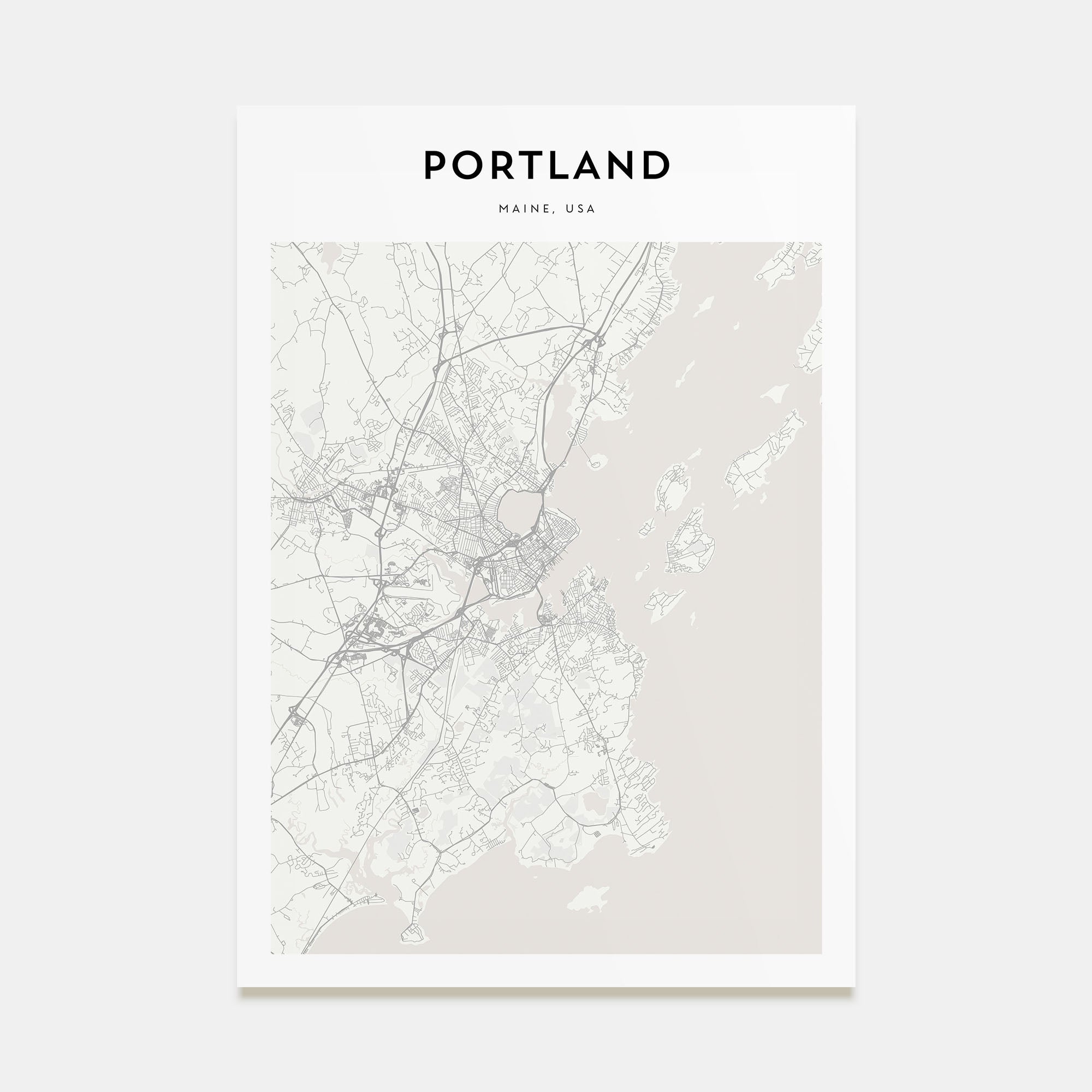 Portland, Maine Map Portrait Poster