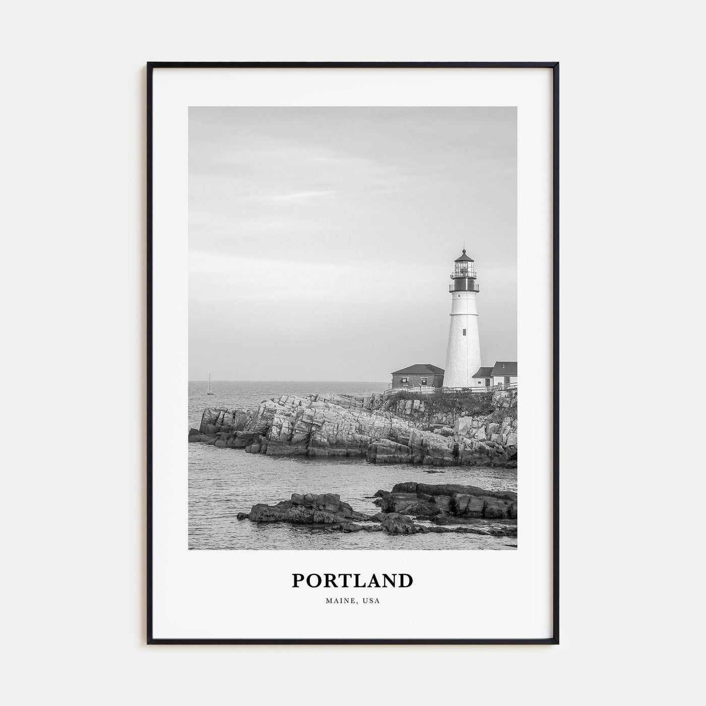 Portland, Maine Portrait B&W Poster