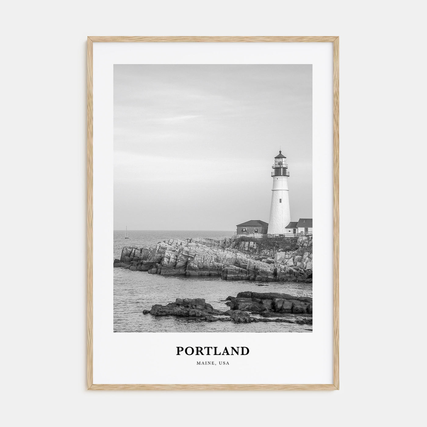Portland, Maine Portrait B&W Poster