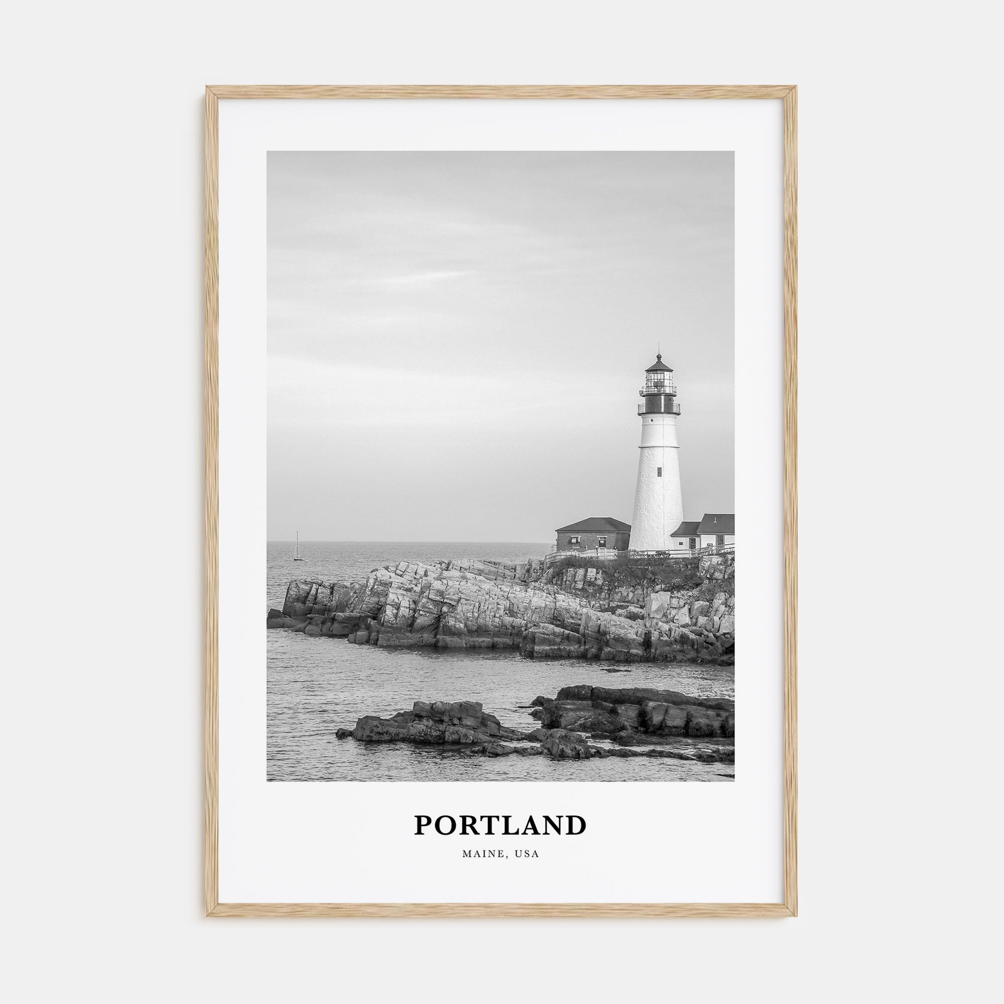 Portland, Maine Portrait B&W Poster