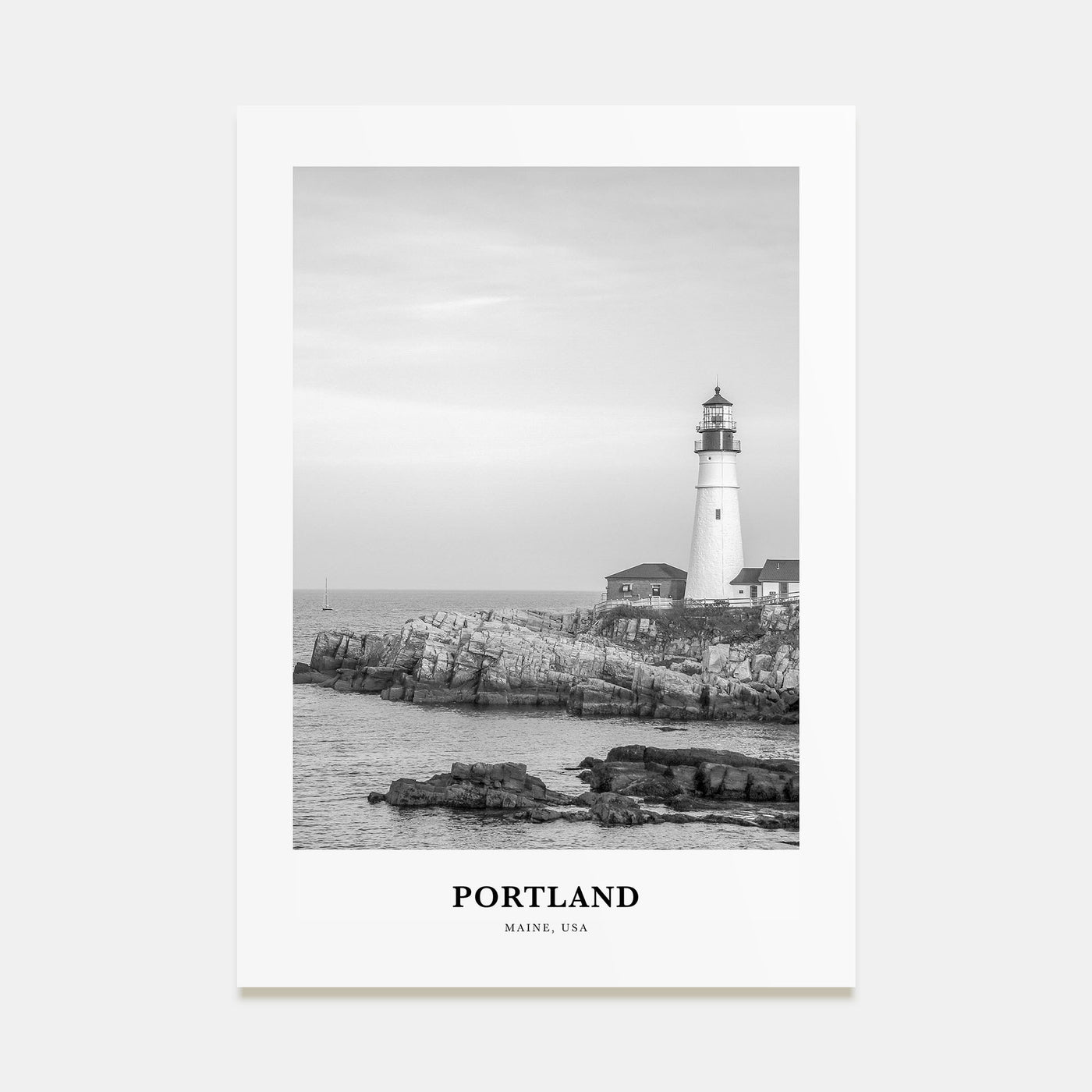 Portland, Maine Portrait B&W Poster