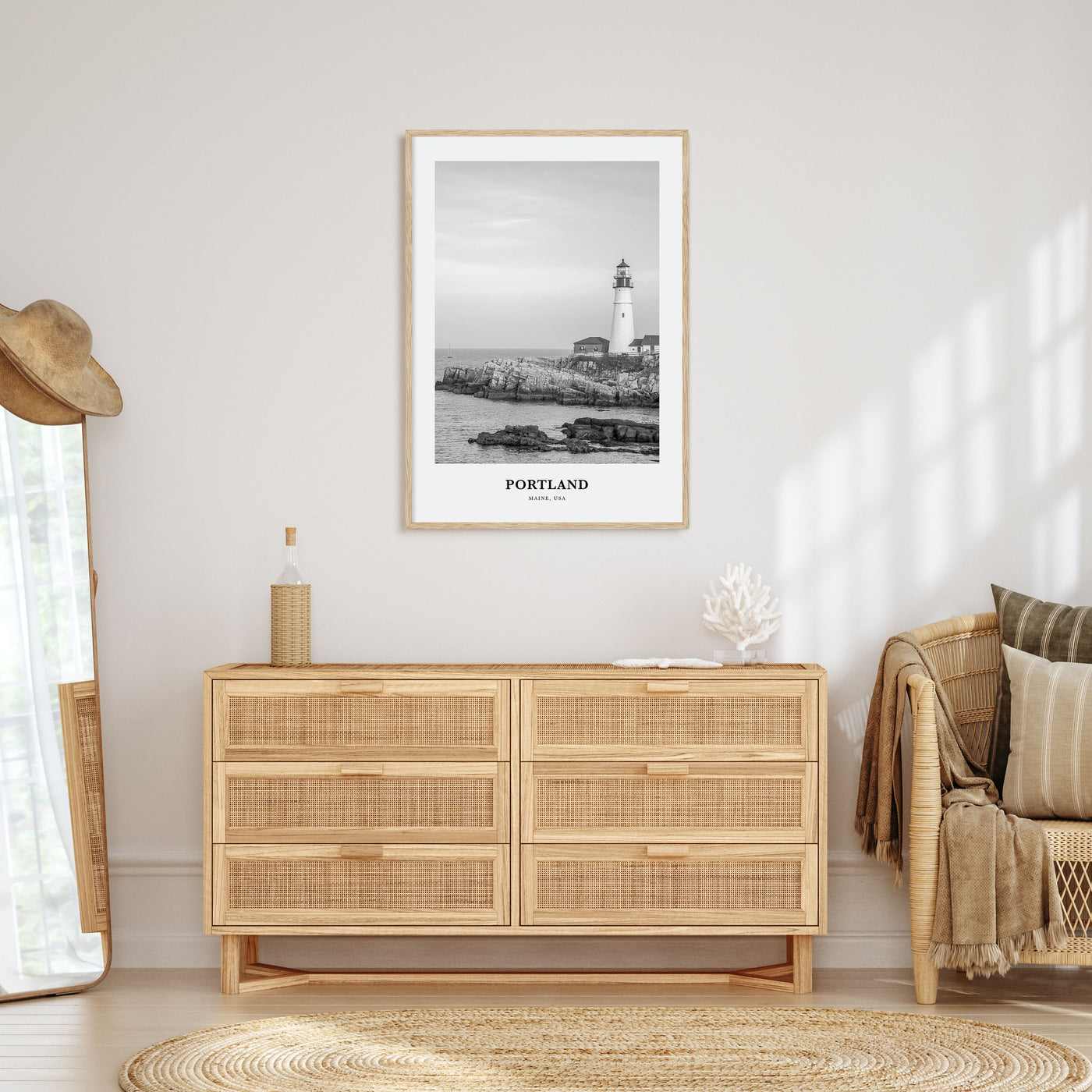 Portland, Maine Portrait B&W Poster