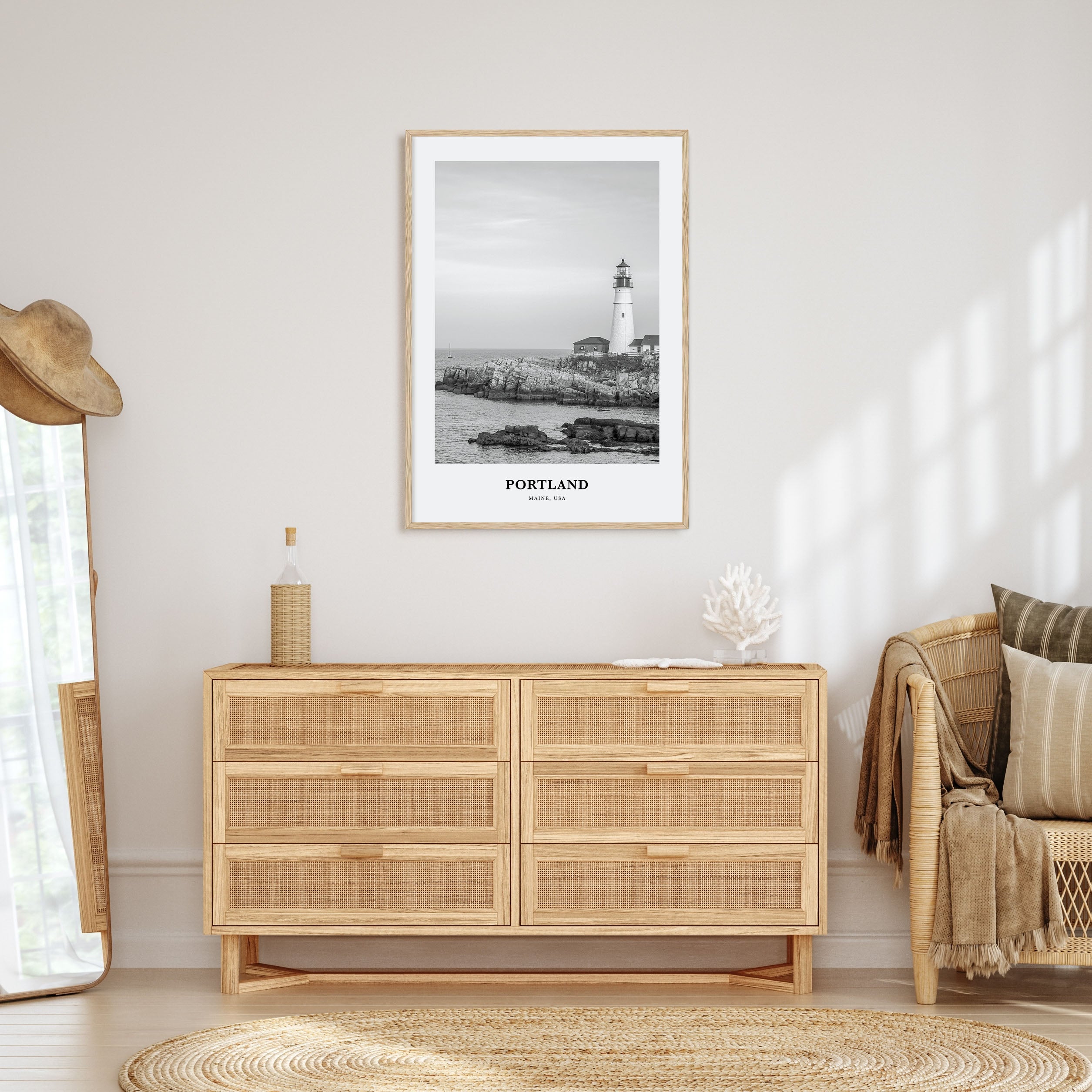 Portland, Maine Portrait B&W Poster