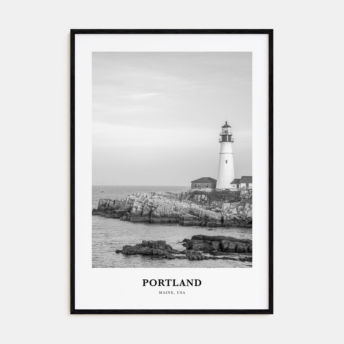 Portland, Maine Portrait B&W Poster