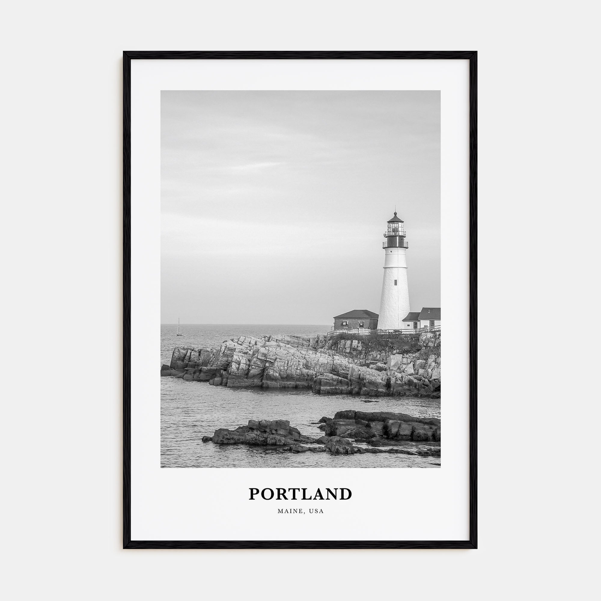 Portland, Maine Portrait B&W Poster