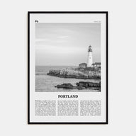 Portland, Maine Travel B&W Poster