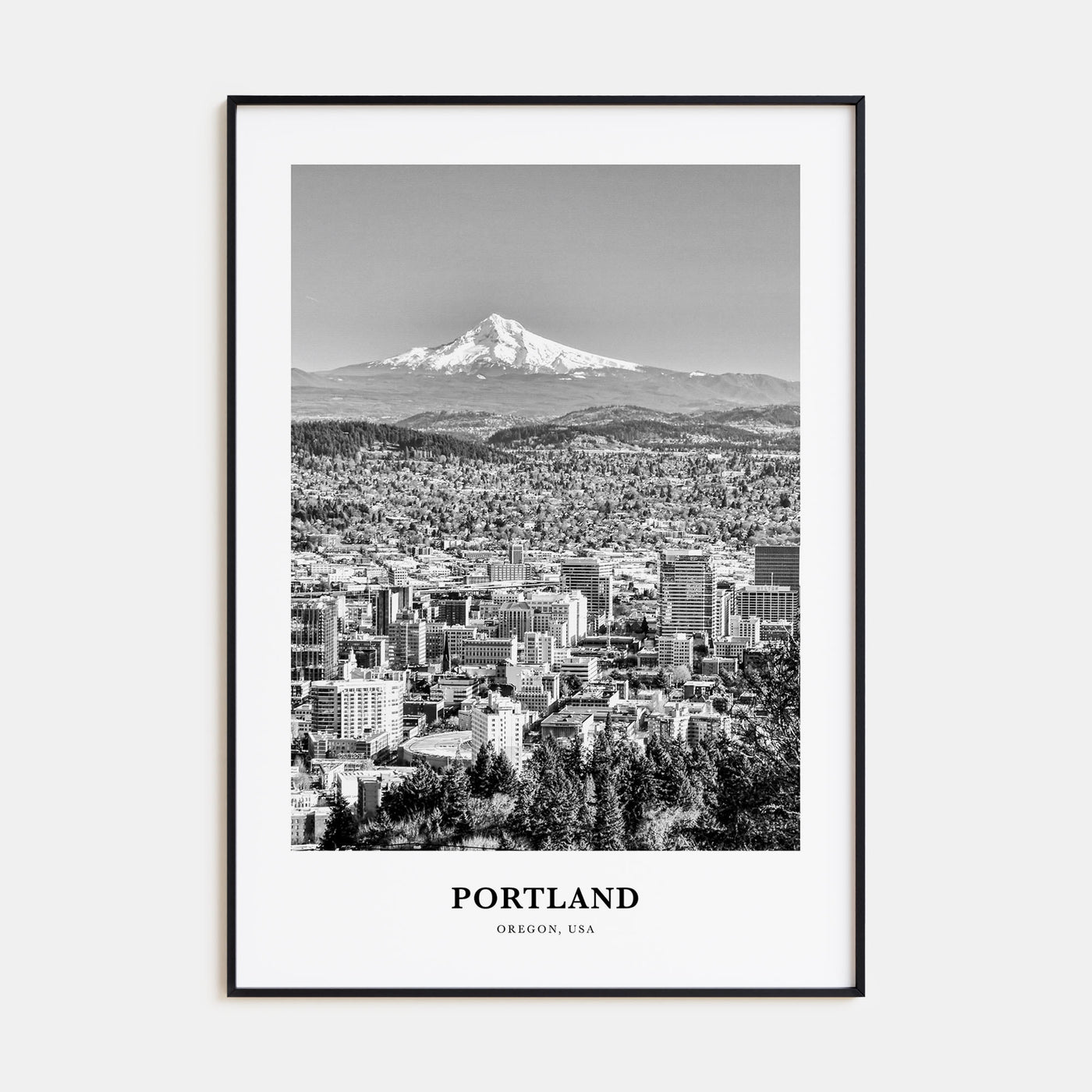 Portland, Oregon Portrait B&W No 2 Poster