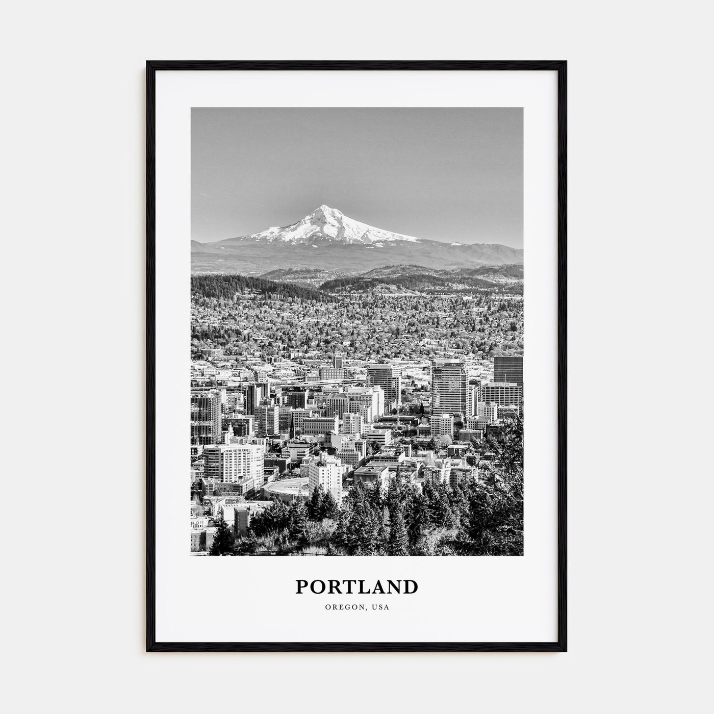 Portland, Oregon Portrait B&W No 2 Poster