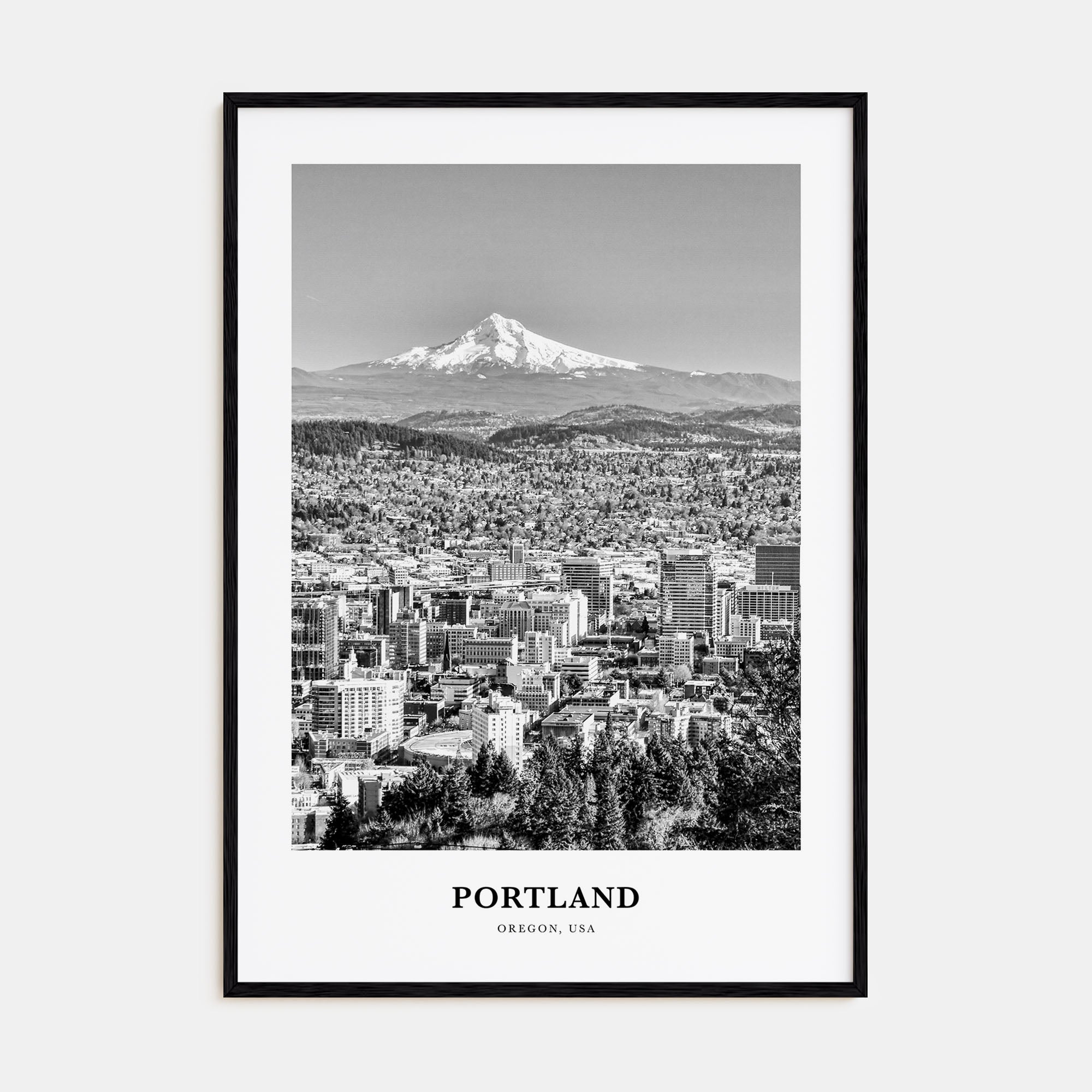 Portland, Oregon Portrait B&W No 2 Poster