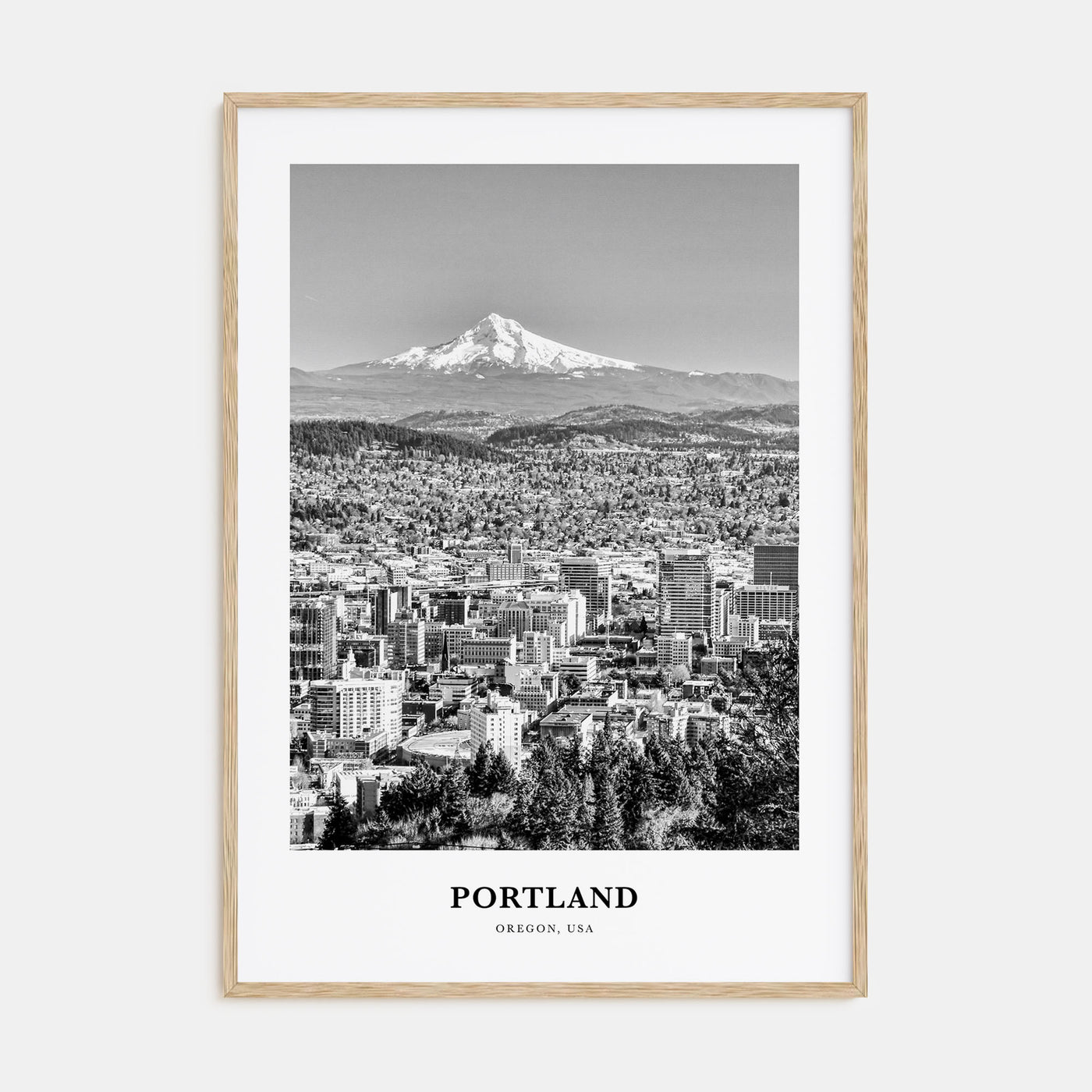 Portland, Oregon Portrait B&W No 2 Poster