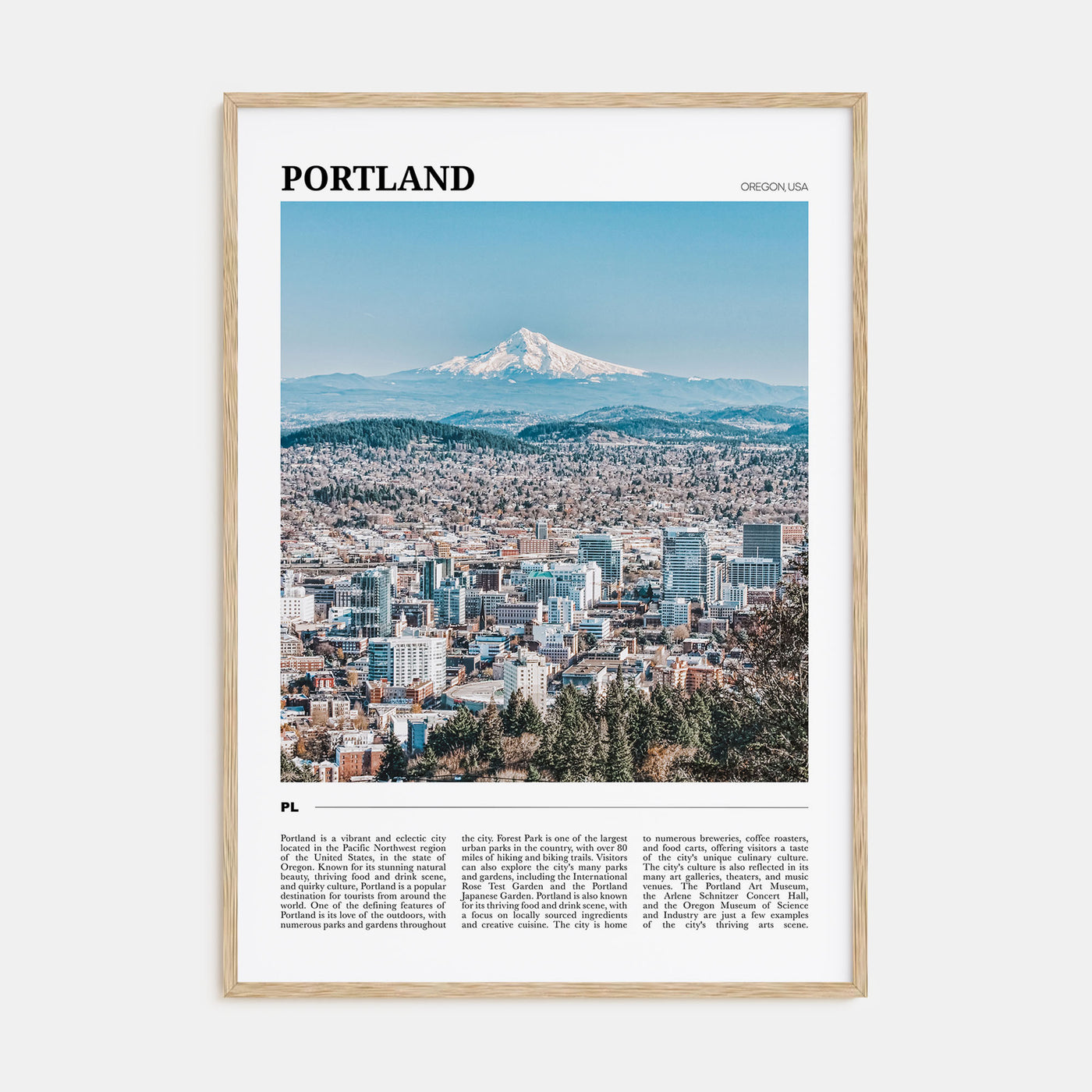 Portland, Oregon Travel Color Poster