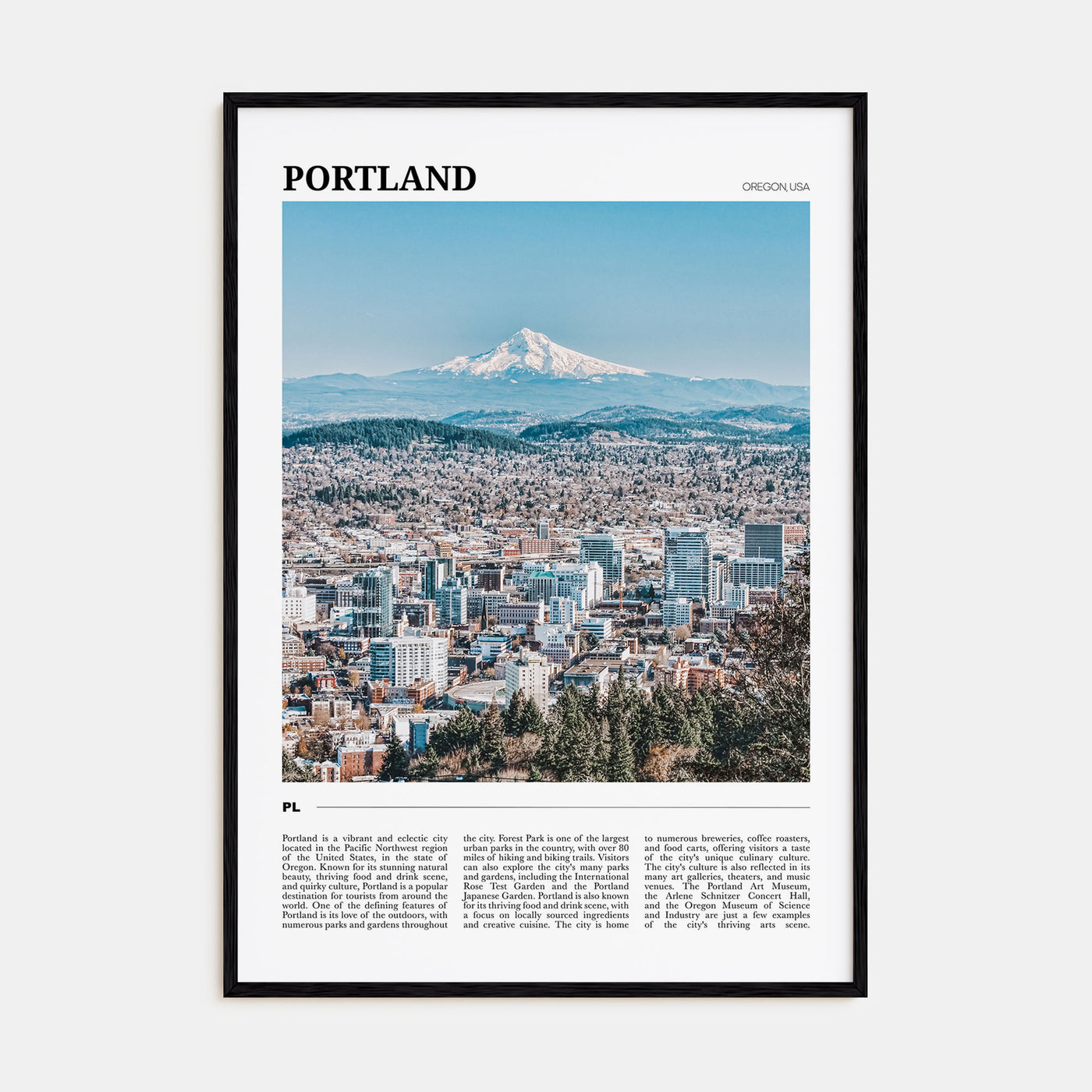 Portland, Oregon Travel Color Poster