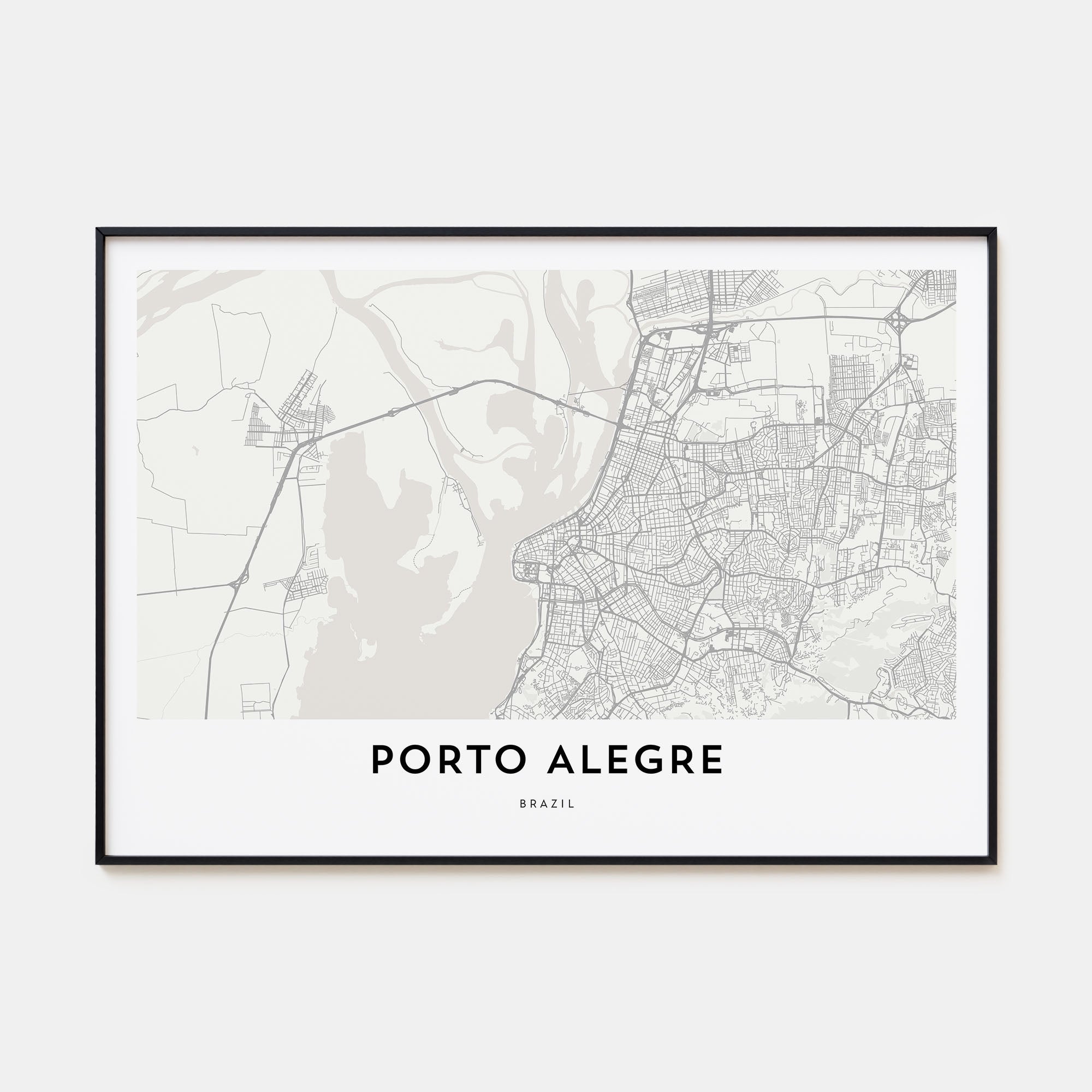 Porto Alegre Map Landscape Poster