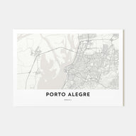 Porto Alegre Map Landscape Poster