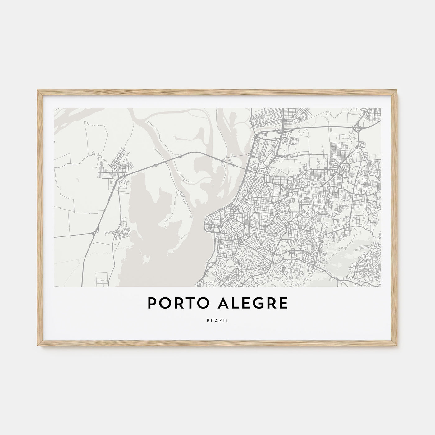 Porto Alegre Map Landscape Poster