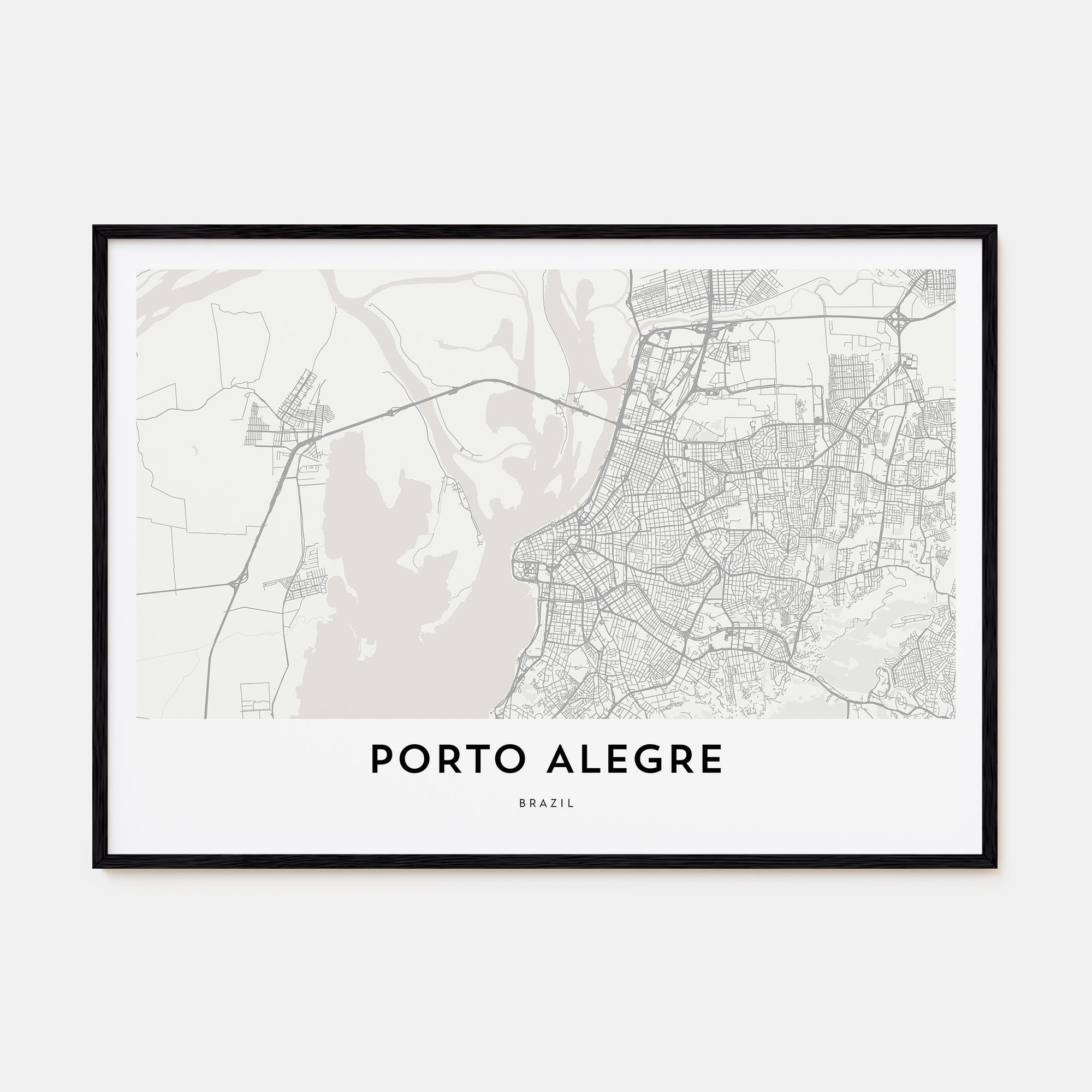 Porto Alegre Map Landscape Poster