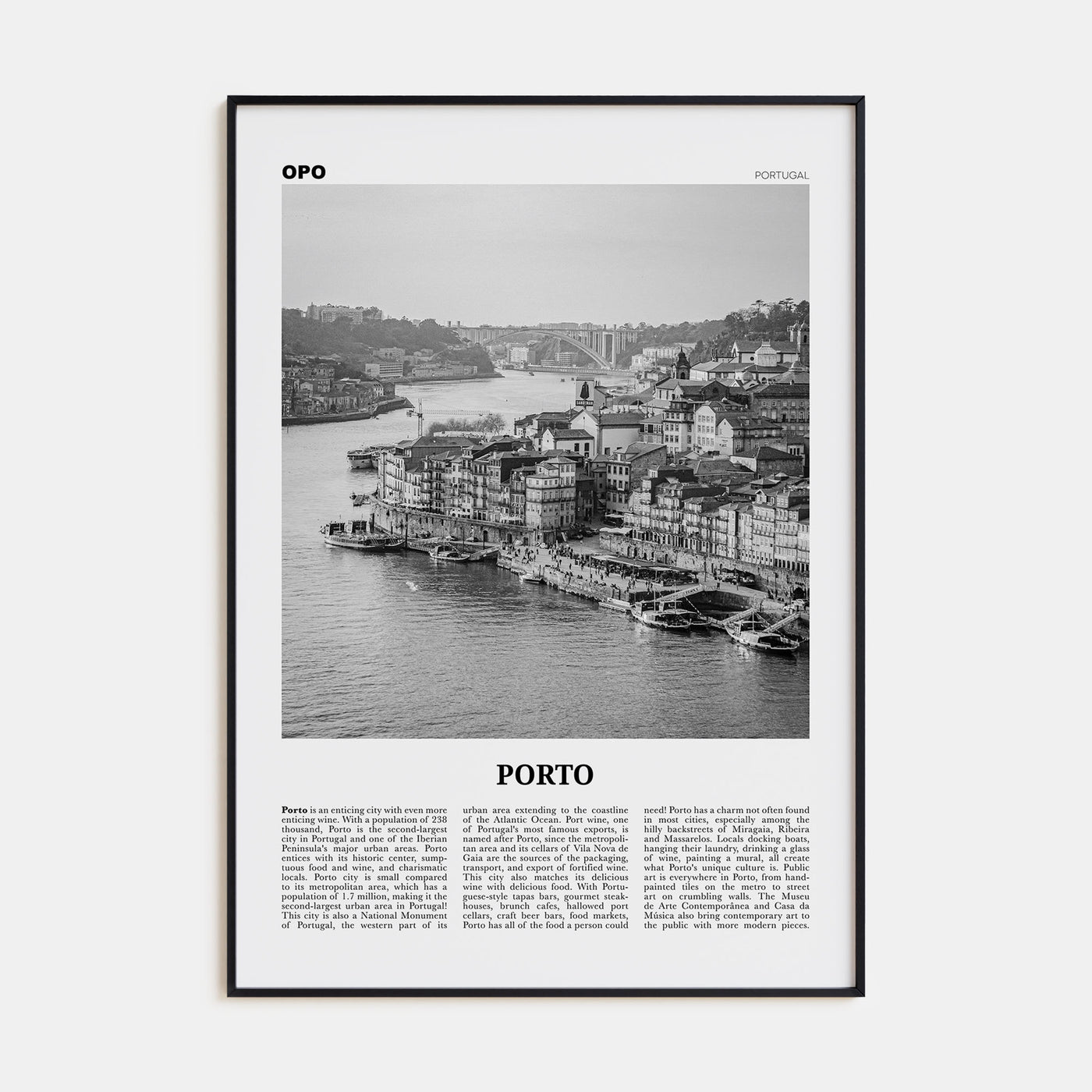 Porto Travel B&W Poster